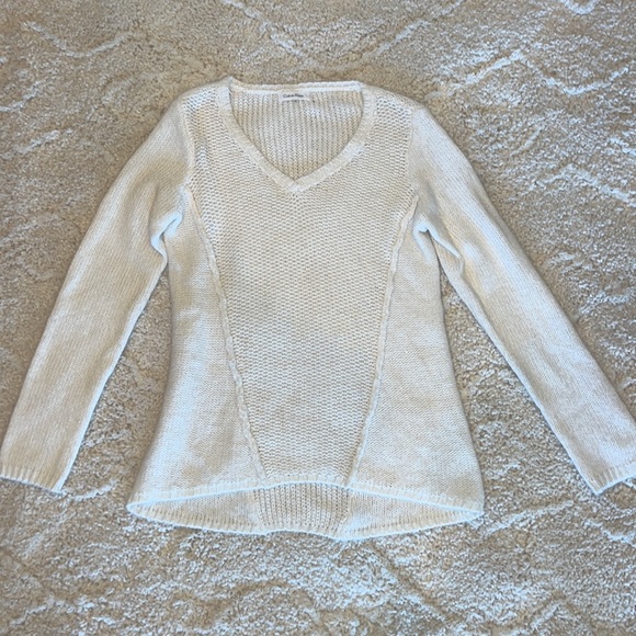 Medium White Calvin Klein Sweater - Picture 2 of 3